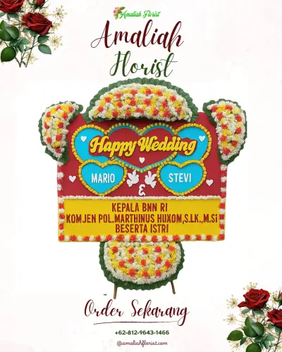 Karangan Papan Bunga Pernikahan di Soroyudan